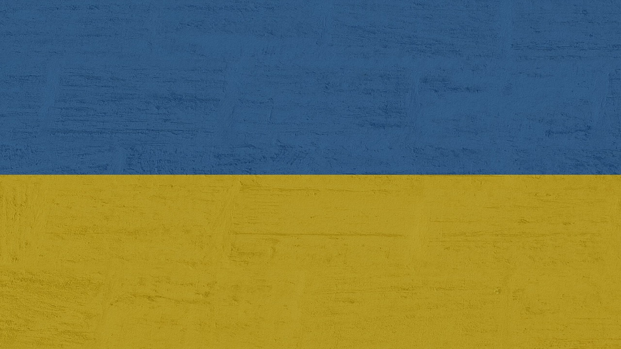 Ukrainische Flagge.