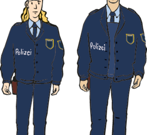 Grafik von zwei Polizisten