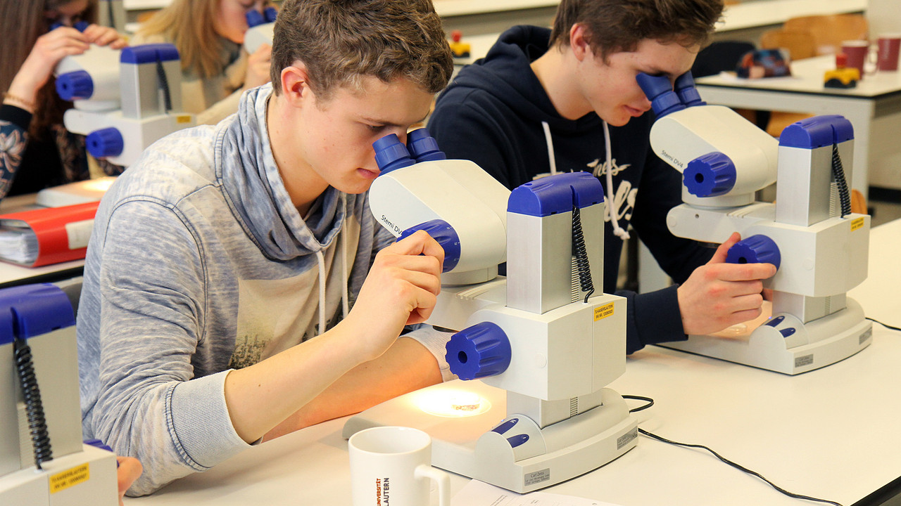 Schüler experimentieren im Biologie-Labor