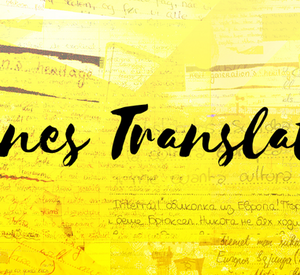 Handschriflicher Text "Juvenes Translatores" vor diversen Briefstücken in gelber Farbe.