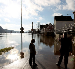 Hochwasser am Rhein