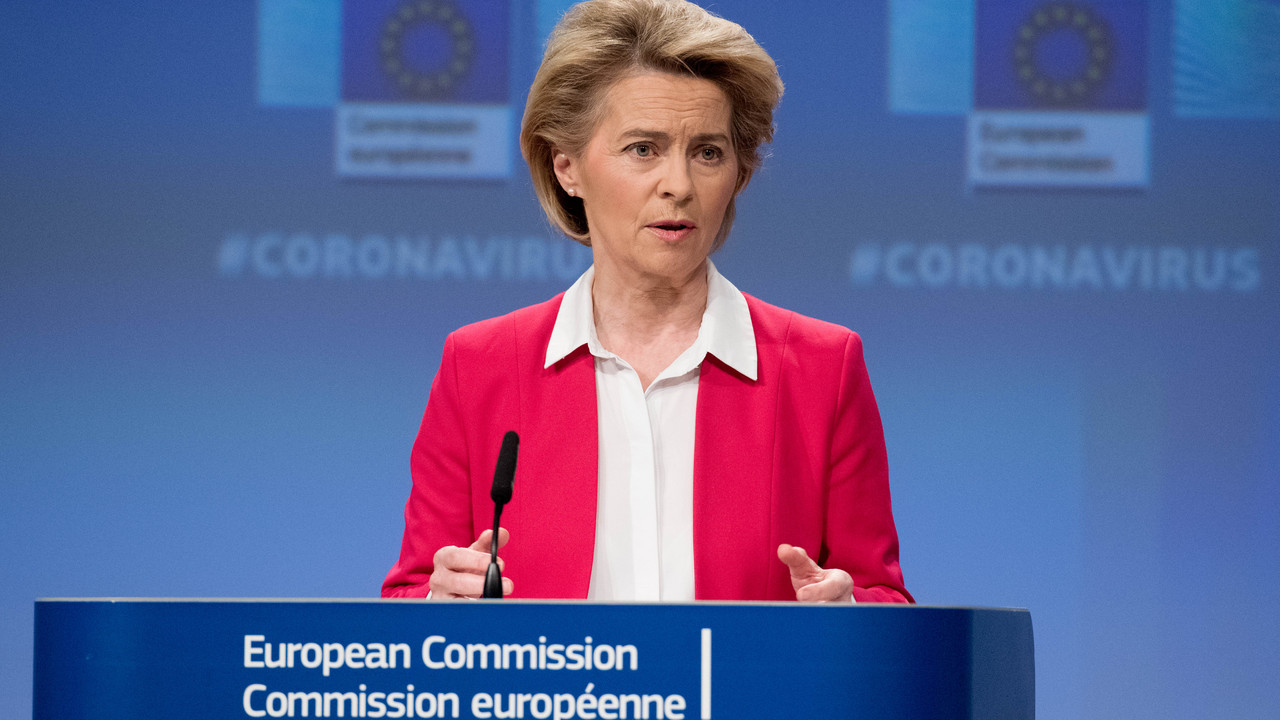 Press conference of Ursula von der Leyen, President of the European Commission on three initiatives related to COVID-19 (coronavirus).
