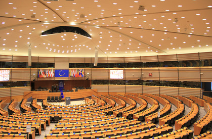 Foto des Plenarsaals des Europäischen Parlaments in Brüssel